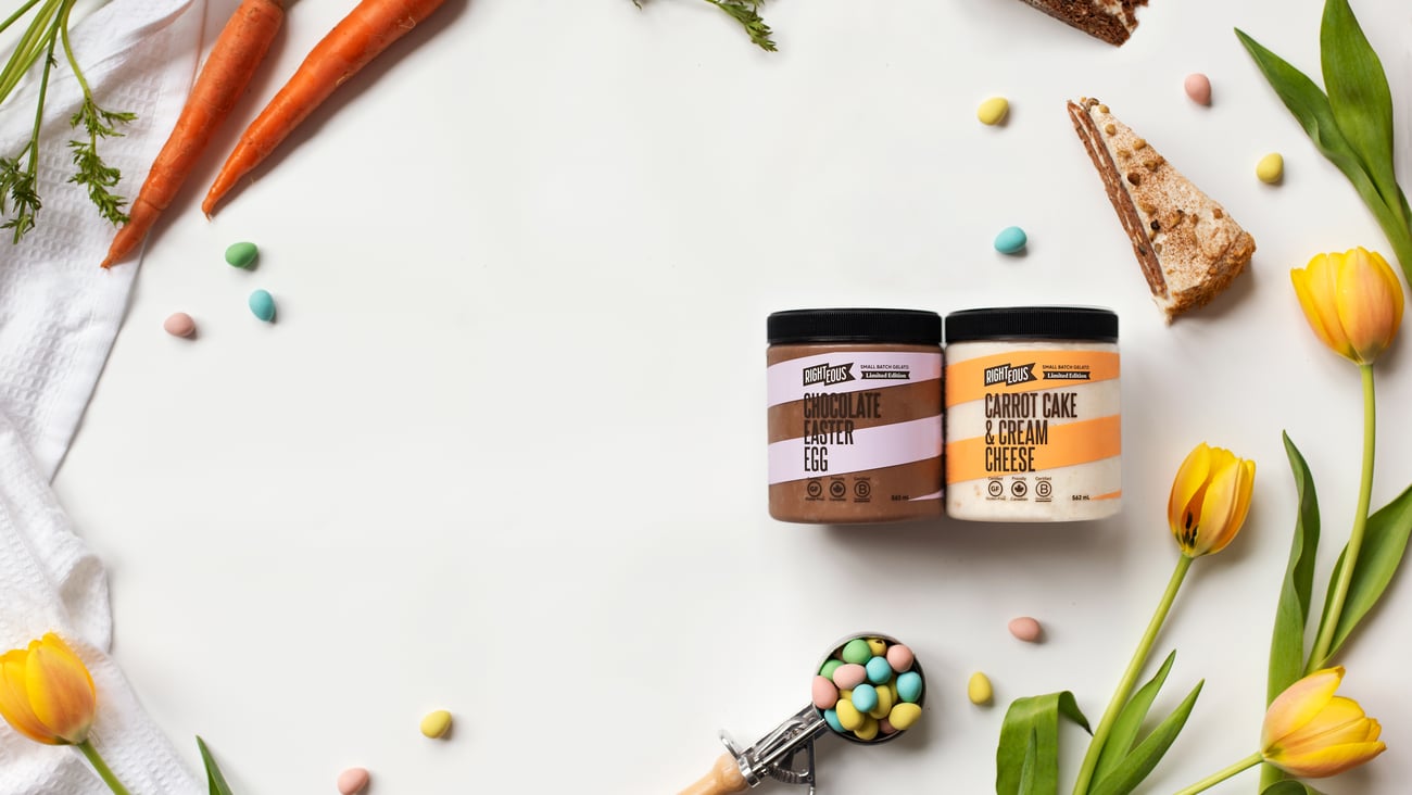Tubs of Righteous Gelato’s limited edition spring flavours
