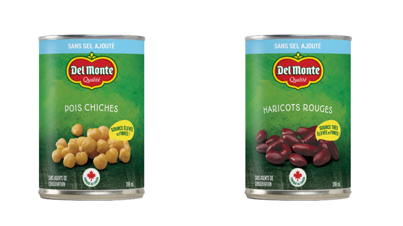 Two cans of Del Monte legumes