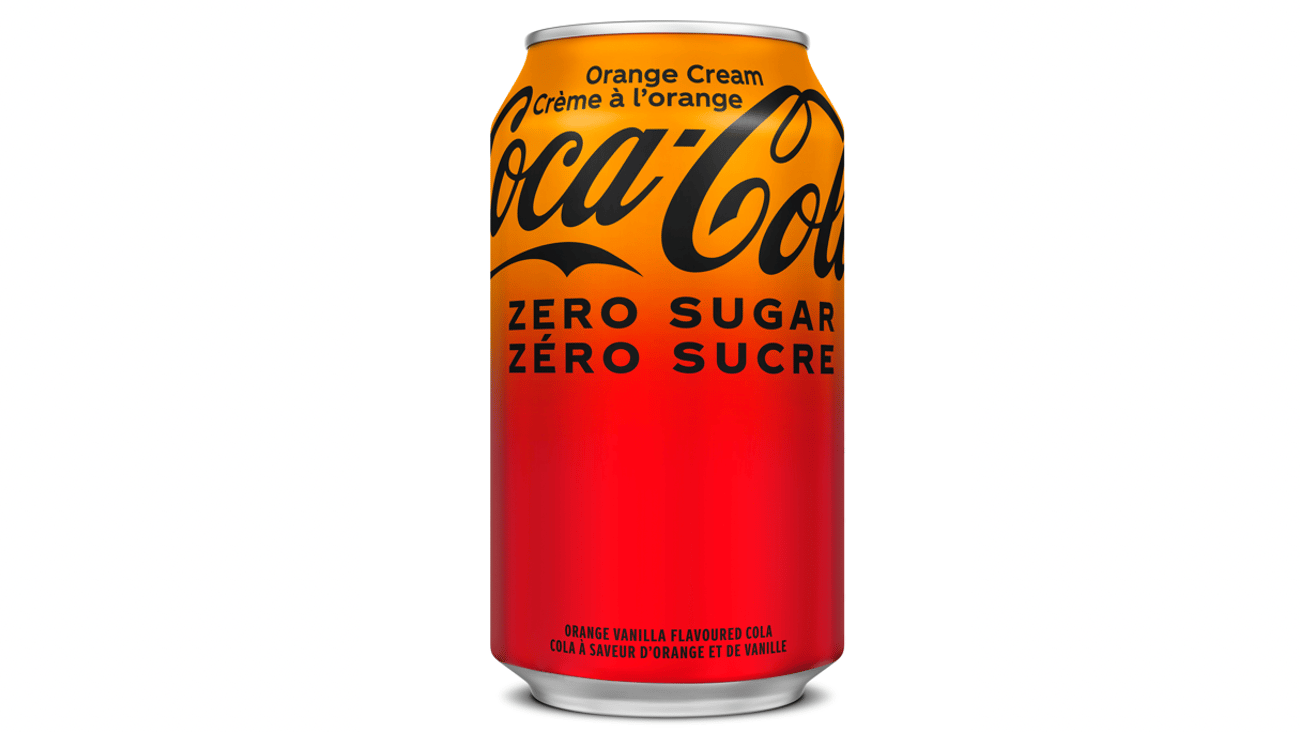 A can of Coca-Cola Orange Cream Zero Sugar