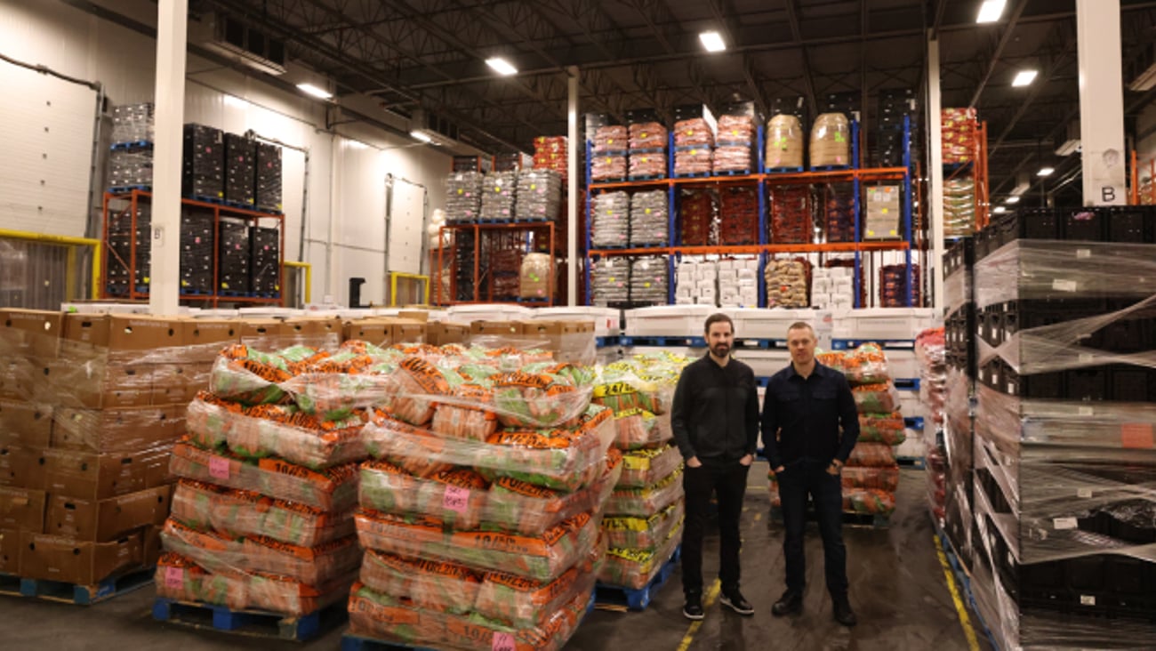 L-R: Kyle Lynch, director of operations, Sunfresh Farms with Travis Arnesti, partner, ATV Farms