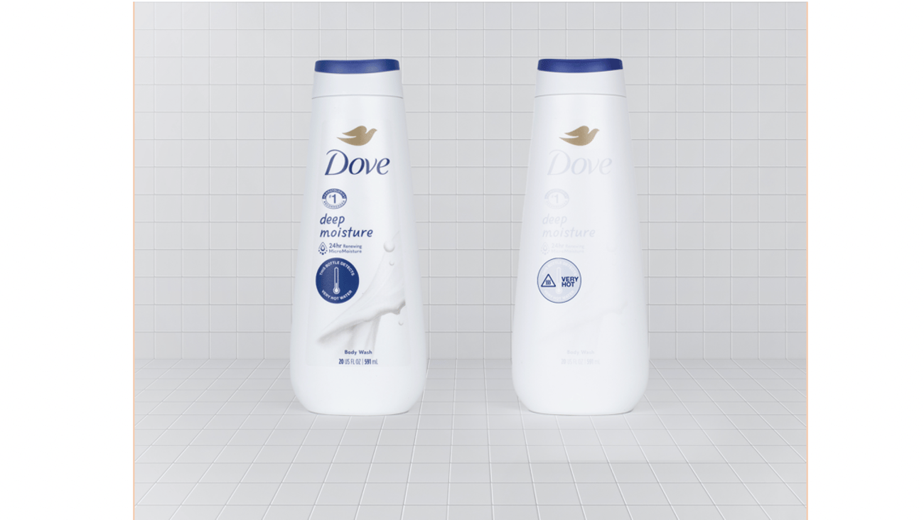 Bottles of Dove Shower Sensor Deep Moisture Body Wash