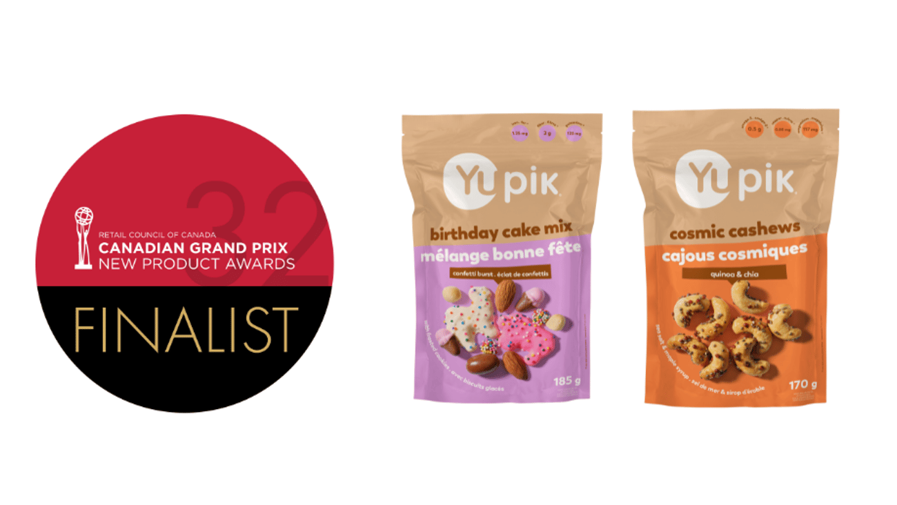 Two packs of Yupik next to the Grand Prix finalists logo