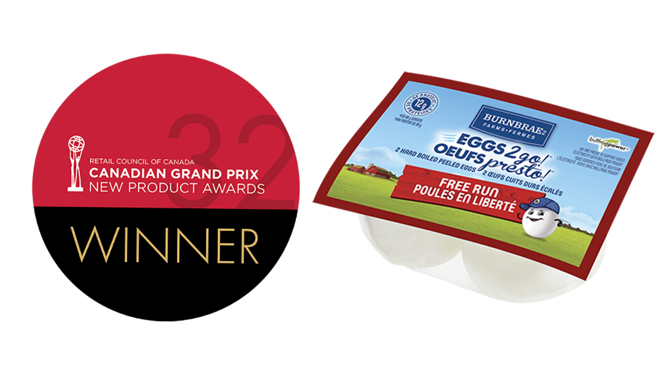 Pack of Eggs2go! next to the Grand Prix logo