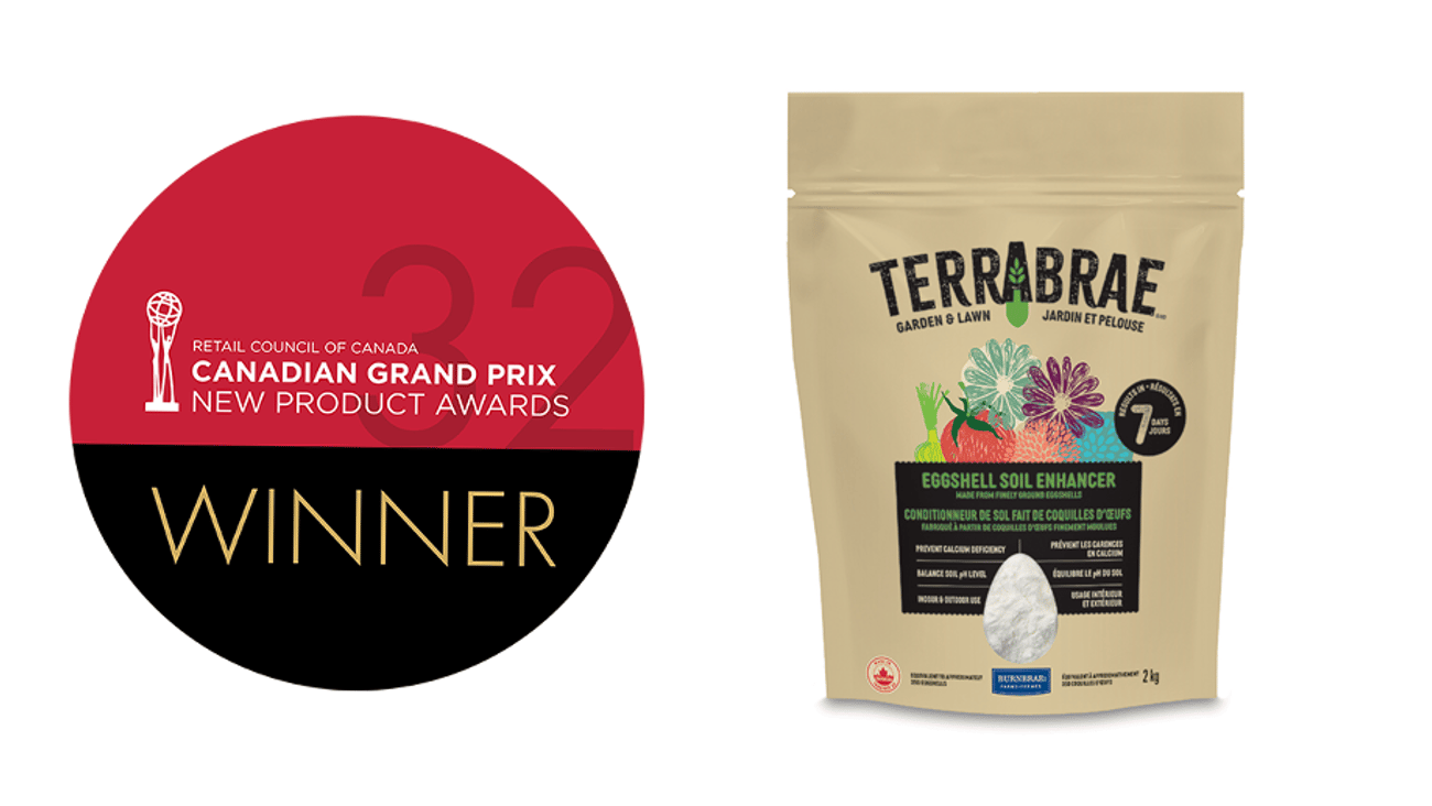 Pack of terrabrae soil enhancer next to the Grand Prix logo