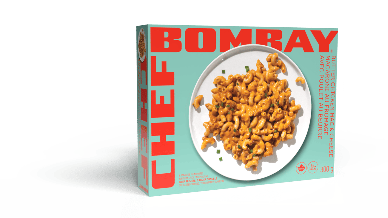 Box of CHEF BOMBAY’S BUTTER CHICKEN MAC & CHEESE 