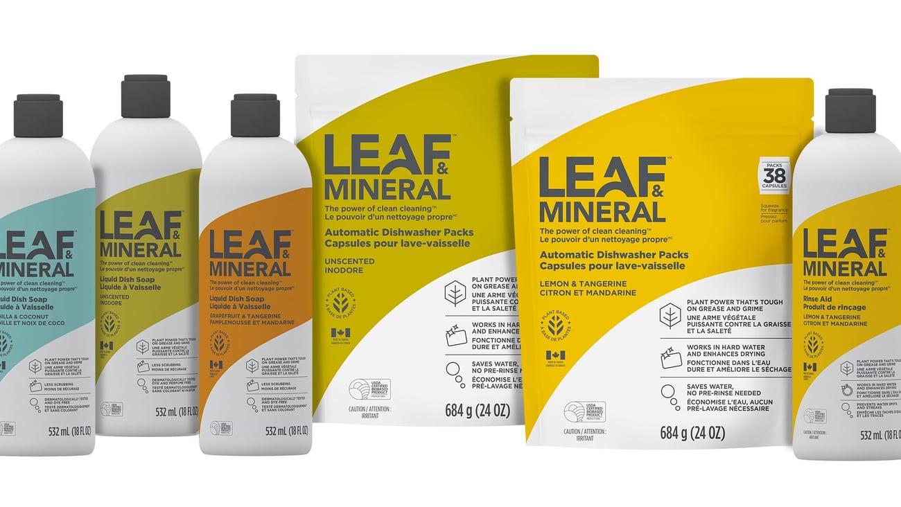 Lineup of Leaf & Mineral cleaning products