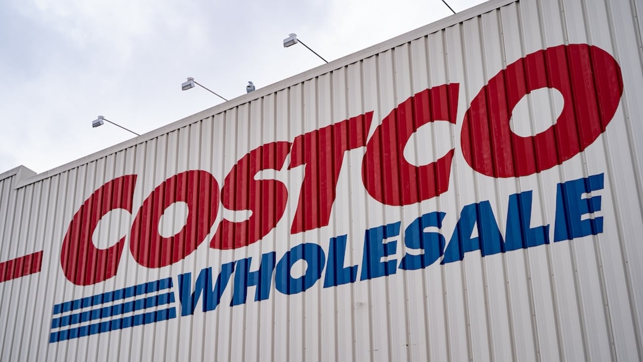 Costco sign on the side of a building