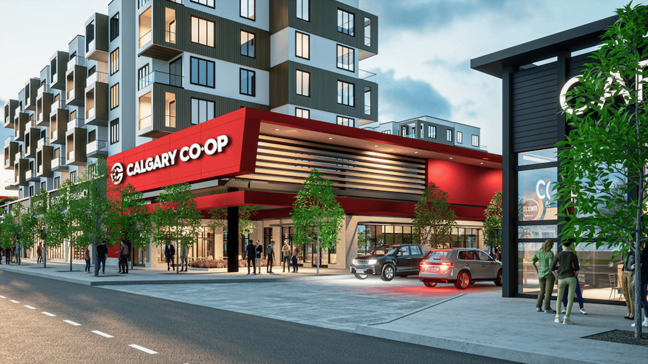 North Hill Calgary Co-op mixed-use building rendering