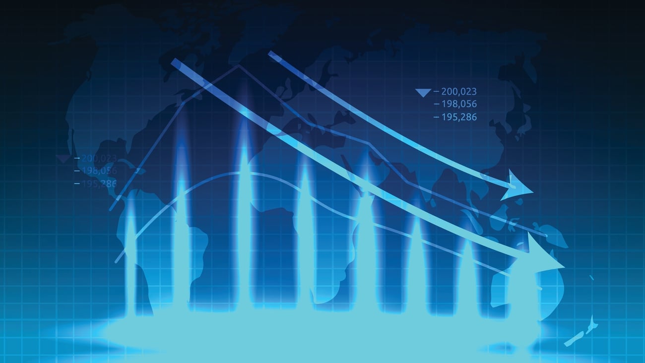 Cool Light Negative Bar Graph Chart Depreciation Business Economic Recession