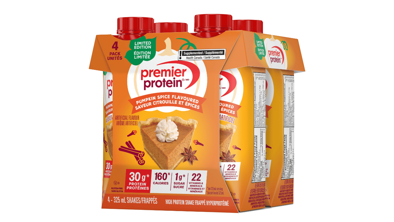 Four-pack of Premier Protein Limited-Edition Pumpkin Spice High Protein Shake