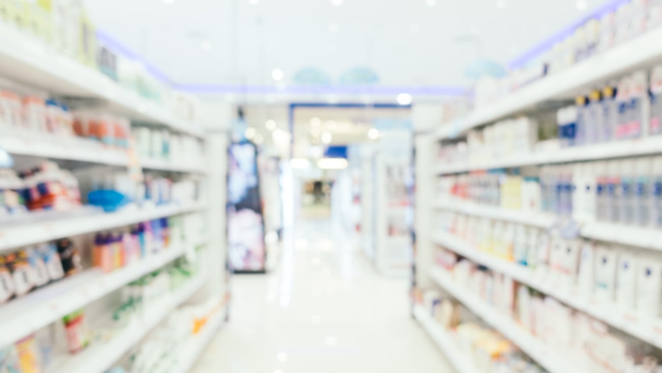 blurred image of drug store