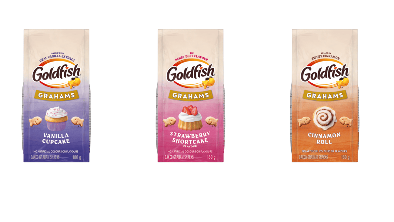 Three packs of Goldfish Grahams
