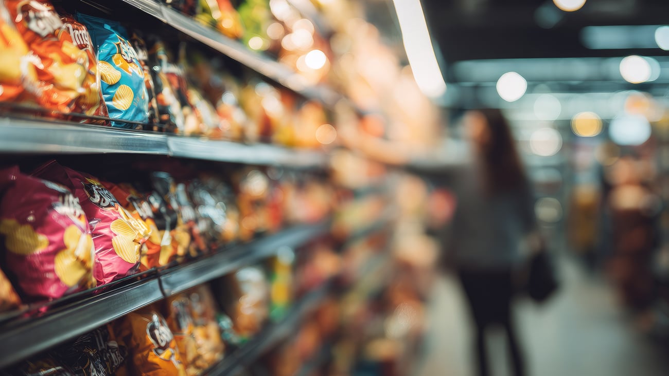 buying snacks at the grocery store