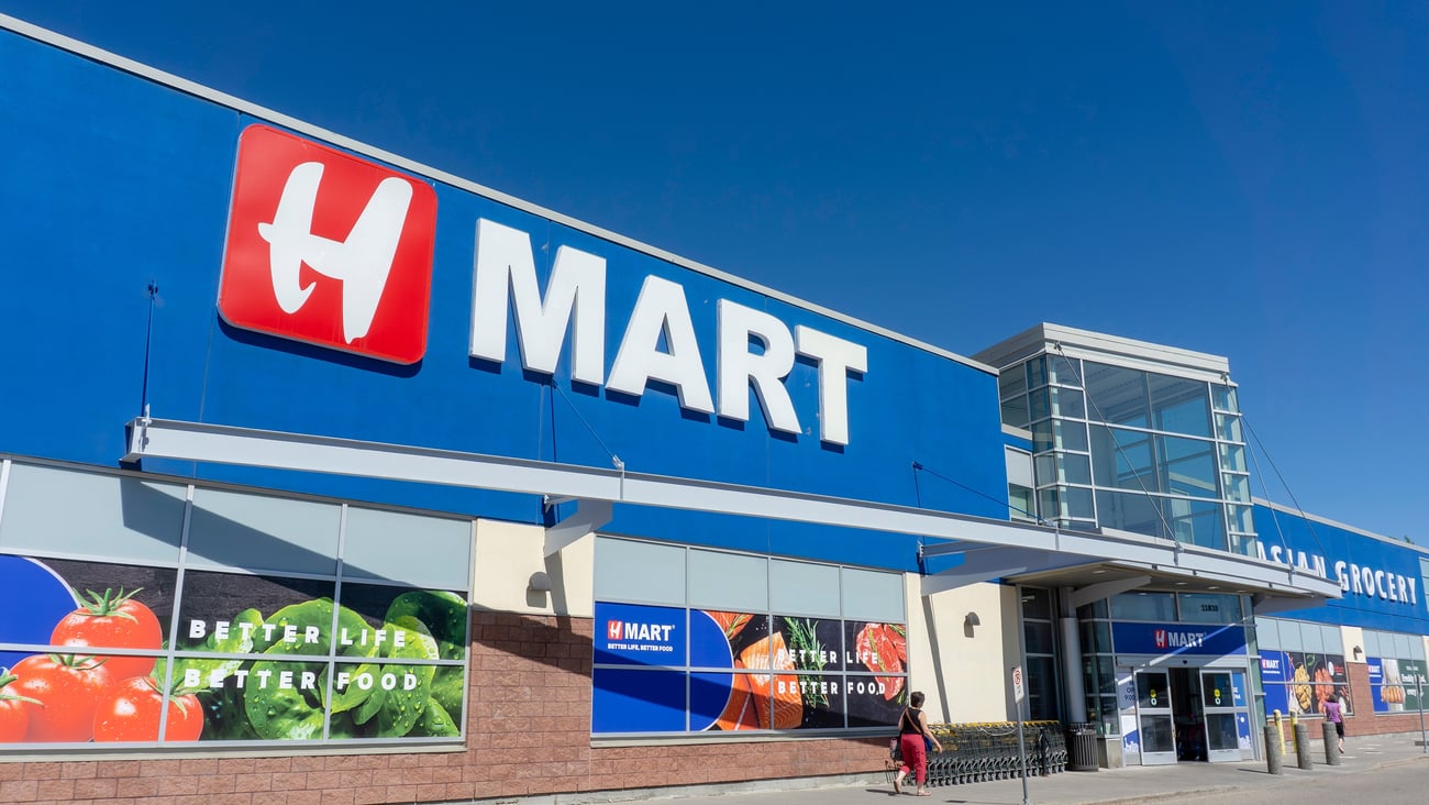 Outside an H Mart in Calgary