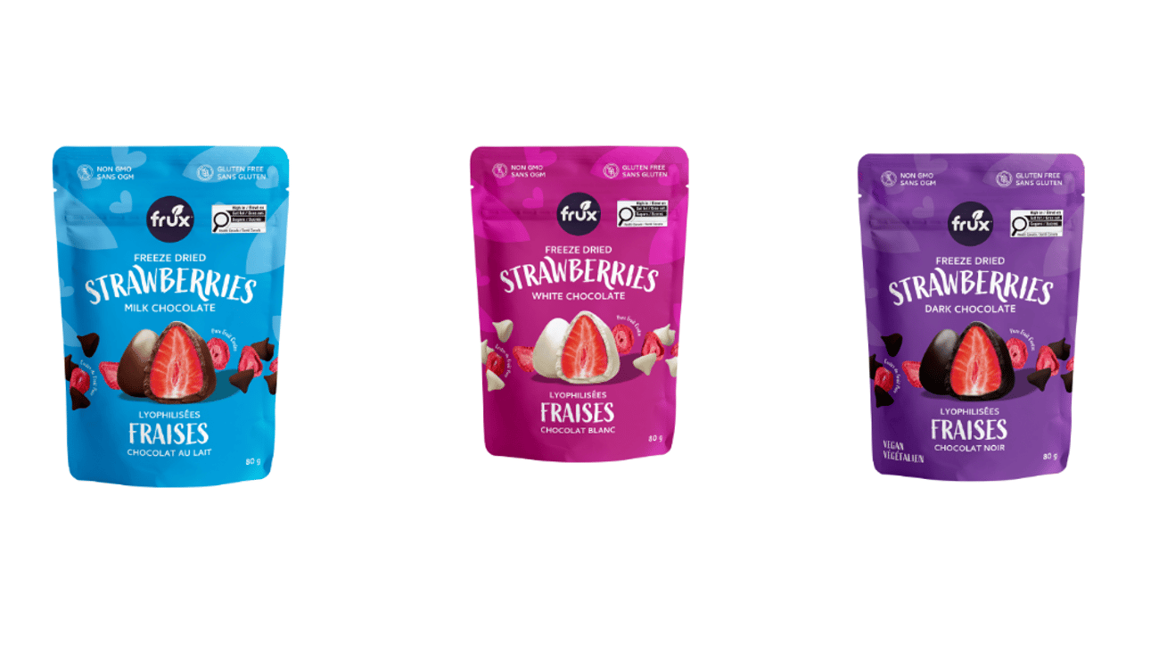 Bags of  Frux Freeze Dried Strawberries
