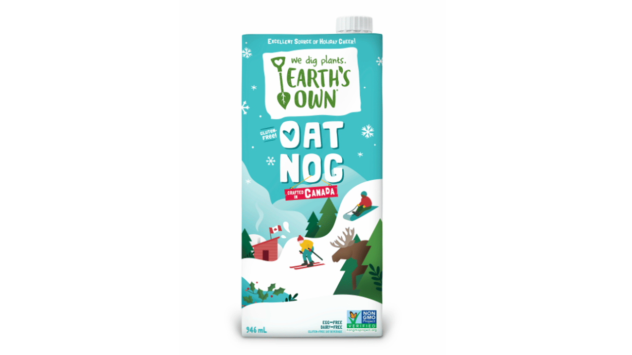 A carton of Earth's Own Oat Nog
