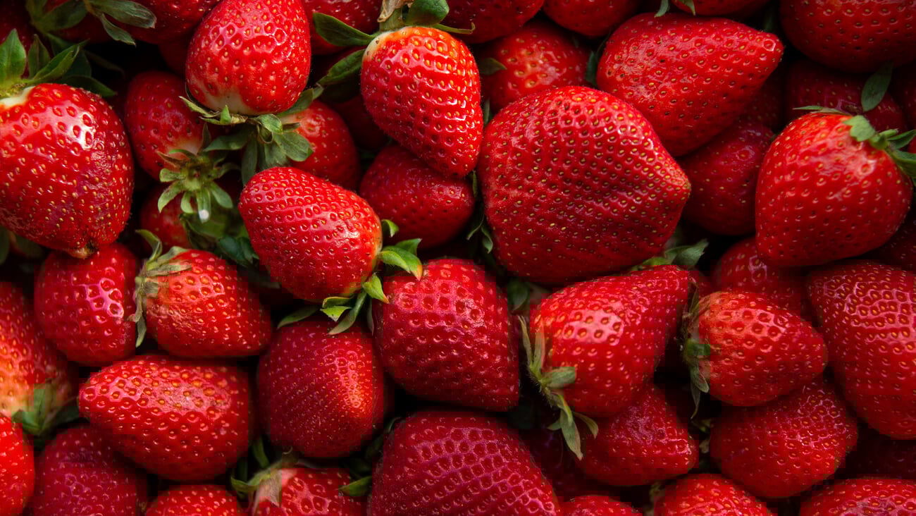 Red ripe strawberries background. Close up, top view.; Shutterstock ID 1725200269
