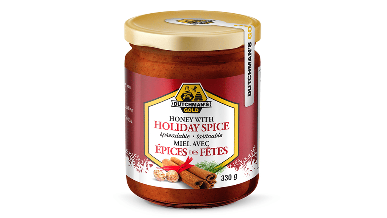 A jar of limited-edition Dutchman’s Gold Honey with Holiday Spice 