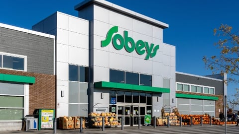  A Sobeys supermarket is shown in Waterloo, On, Canada. Sobeys Inc. is a Canadian food retailer.