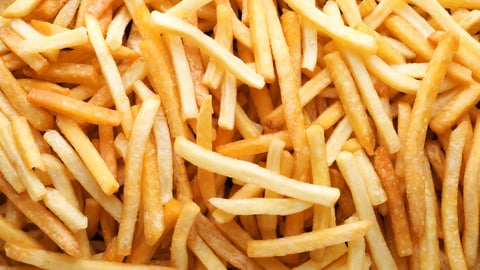 Yummy french fries as background