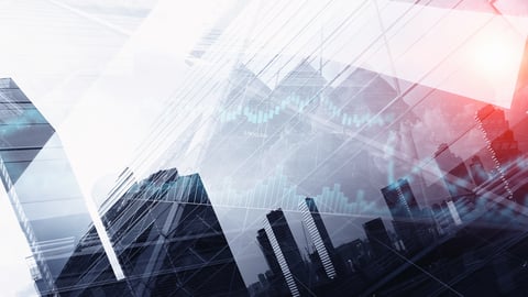 Business city background. Mixed media