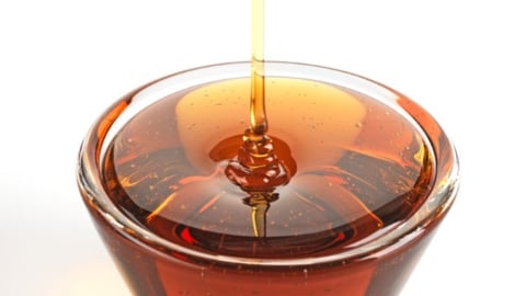 Maple Syrup being poured into a bowl