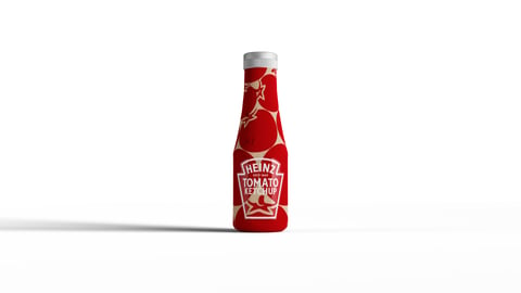 Kraft Heinz paper Ketchup bottle 