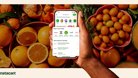 Instacart app featuring icons from Canada's top five grocers