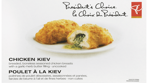 President's Choice-brand chicken Kiev,