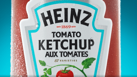 Cold Heinz Ketchup Bottle