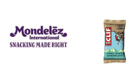 Mondelez logo and Clif Bar