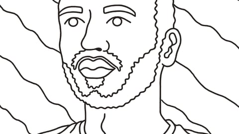 Portrait of Yahir Castillo, Human Ressources Business Partner, Amazon YUL2 center, Lachine. Created by Maxime Prévost, illustrator, Montreal, Quebec (CNW Group/Amazon Canada)