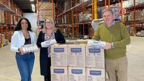 rabba and burnbrae farms donate eggs to mississauga food bank