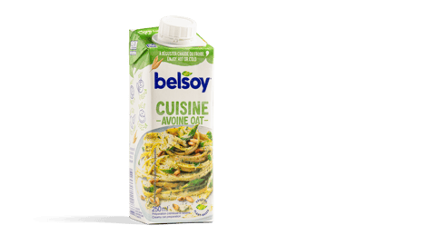 A carton of Belsoy Canada's Oat Cuisine 