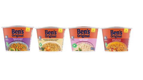Ben's Original Single-Serve Cups in four flavours