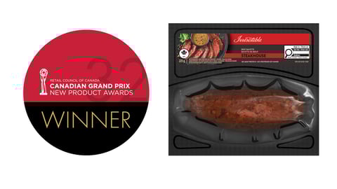 A pack of Irrésistible Beef Bavette next to the Grand Prix winners logo