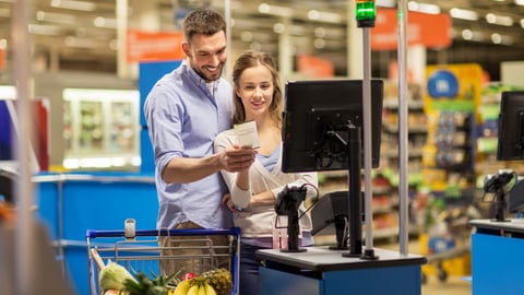 Customers at checkout