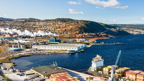 Aerial view of Corner Brook Pulp and Paper Ltd. Photography courtesy Kruger 