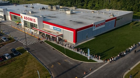 Londoners line up to enter Adonis Mediterranean Market on opening day, August 14, 2025. Photo: Georges Boutros/Adonis.