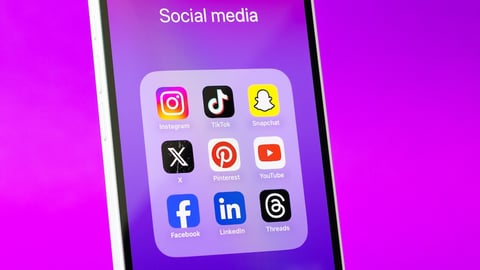 phone screen with social media apps