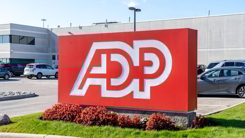 ADP logo on a sign