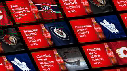 Coca-Cola Fan Work is Thirsty Work campaign imagery 