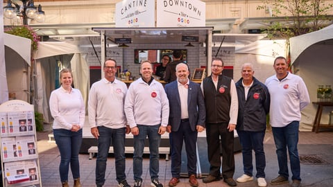 Group of Canadian farmers pose for a picture to Downtown diners pop-up event in Ottawa