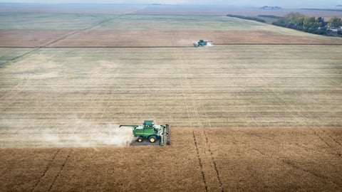 Tractors on a farm in Alberta
