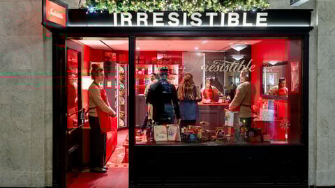 An exterior shot of the Metro and Food Basics pop-up at Toronto's Union Station