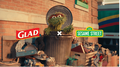 Oscar the Grouch from Sesame Street featured in Glad's revamp of its 'Don't Get Mad, Get Glad" campaign 