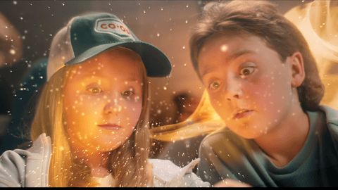 A young boy and a young girl, side by side