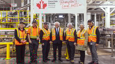 From left Tara Hayward, James McKechnie, Todd Parsons, Premier Doug Ford, Todd J. McCarthy, Charmaine A. Williams and Tony Chow