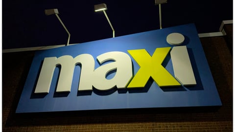 Maxi logo on the exterior of a store