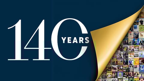 Canadian Grocer's February 2026 140th anniversary cover with archived covers